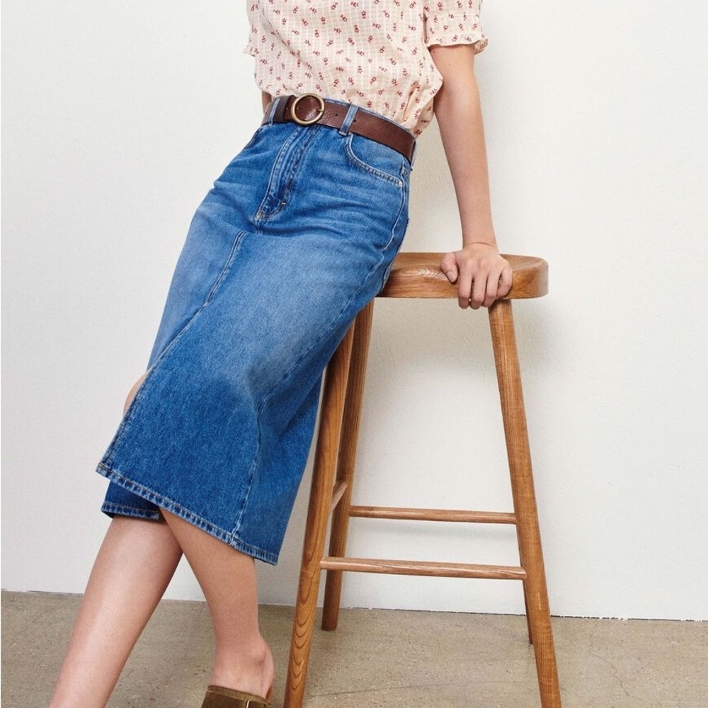 ba&sh denim midi skirt